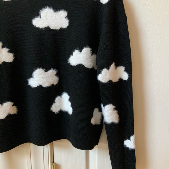 BEAUTIFUL BRAND NEW ALICE + OLIVIA GLEESON FUZZY CLOUD SWEATER IN BLACK & WHITE - Picture 11 of 16